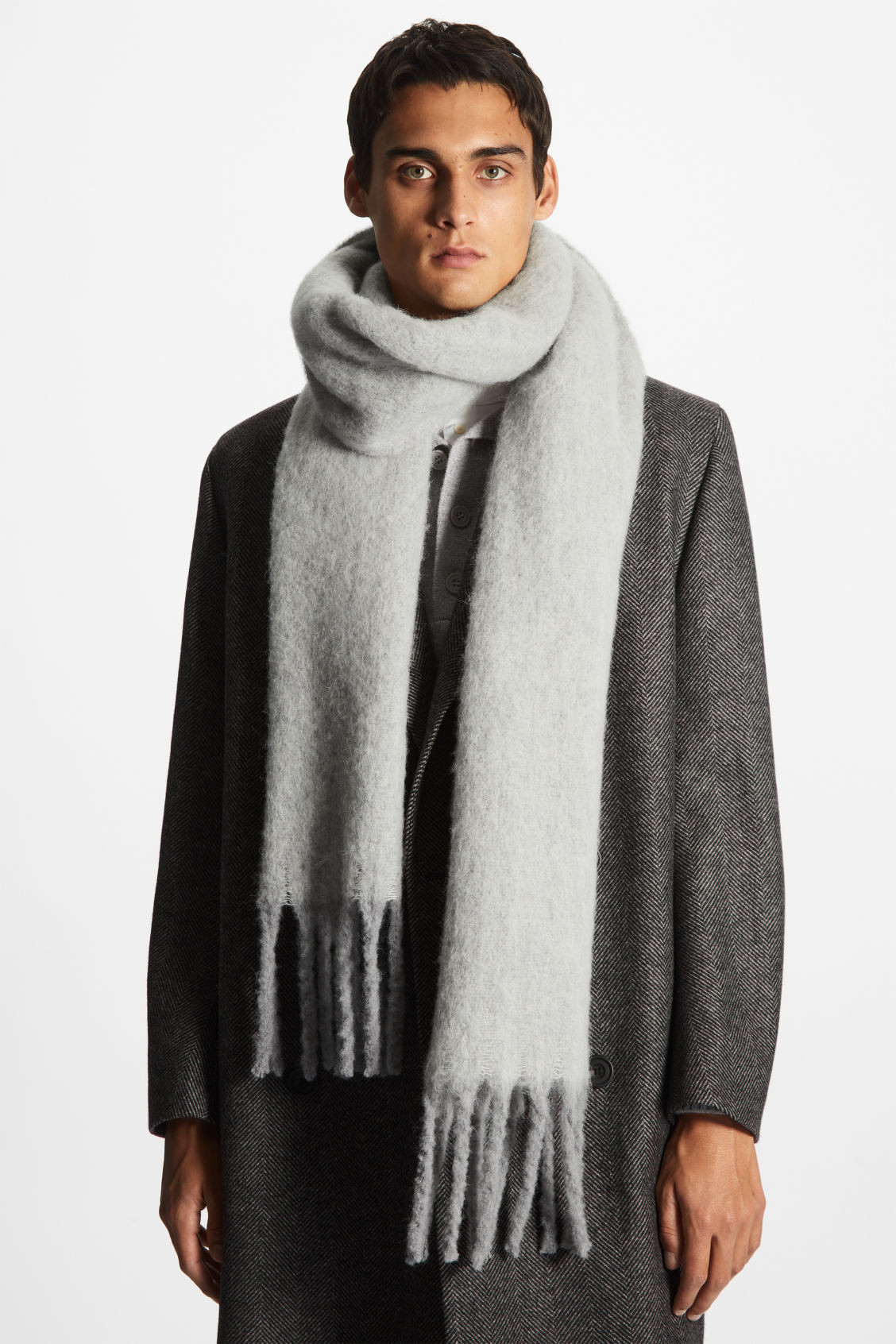 OVERSIZED ALPACA-BLEND SCARF - LIGHT GREY - COS | COS UK