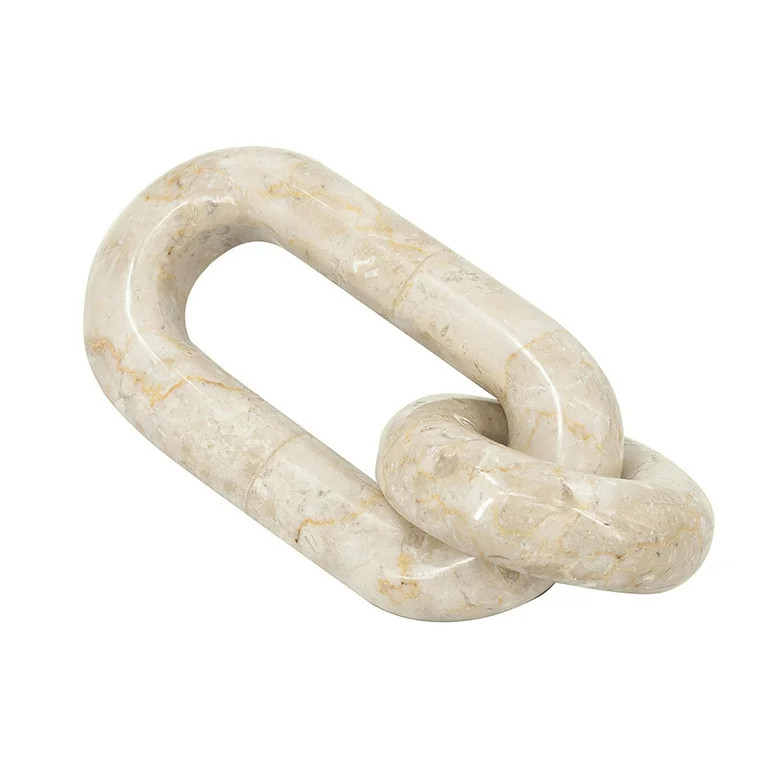 A&B Home Small Decorative Two-Link Marble Chain with Elegant Cream Finish - 6.5x3x1" | Walmart (US)
