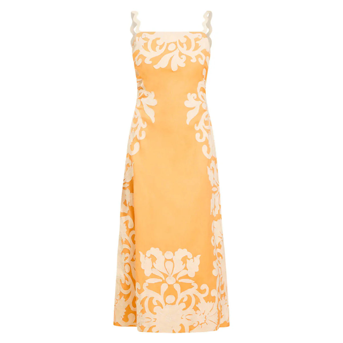 Sammy Embroidered Midi Dress in Blushed Citrus | Over The Moon