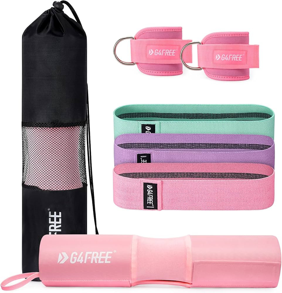 G4Free 7pcs Barbell Pad Set for Squat, Hip Thrusts, Lunges, Leg day, Standard Olympic Bars with 2... | Amazon (US)