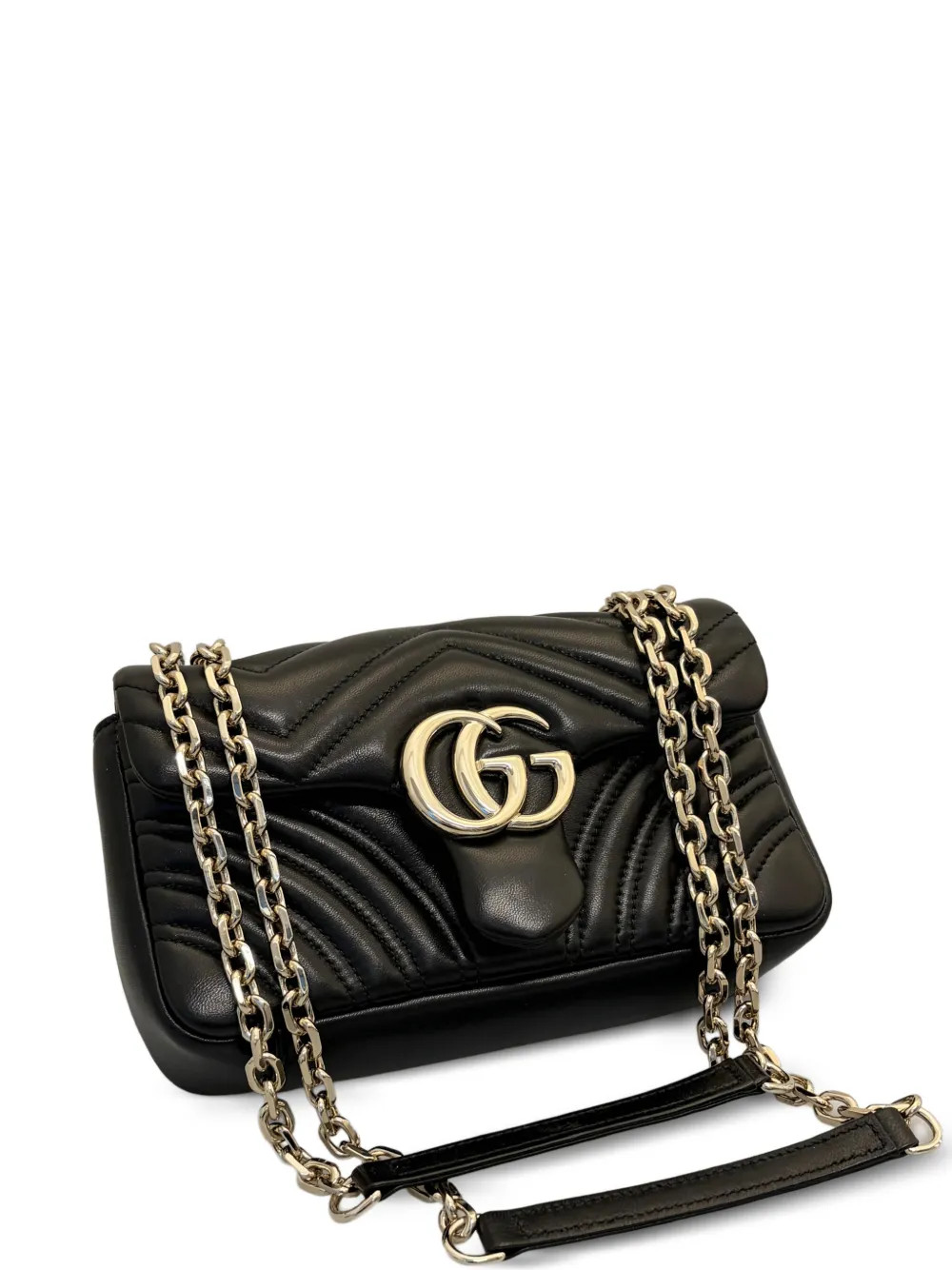 Gucci Small GG Marmont Shoulder Bag | Black | FARFETCH | Farfetch Global