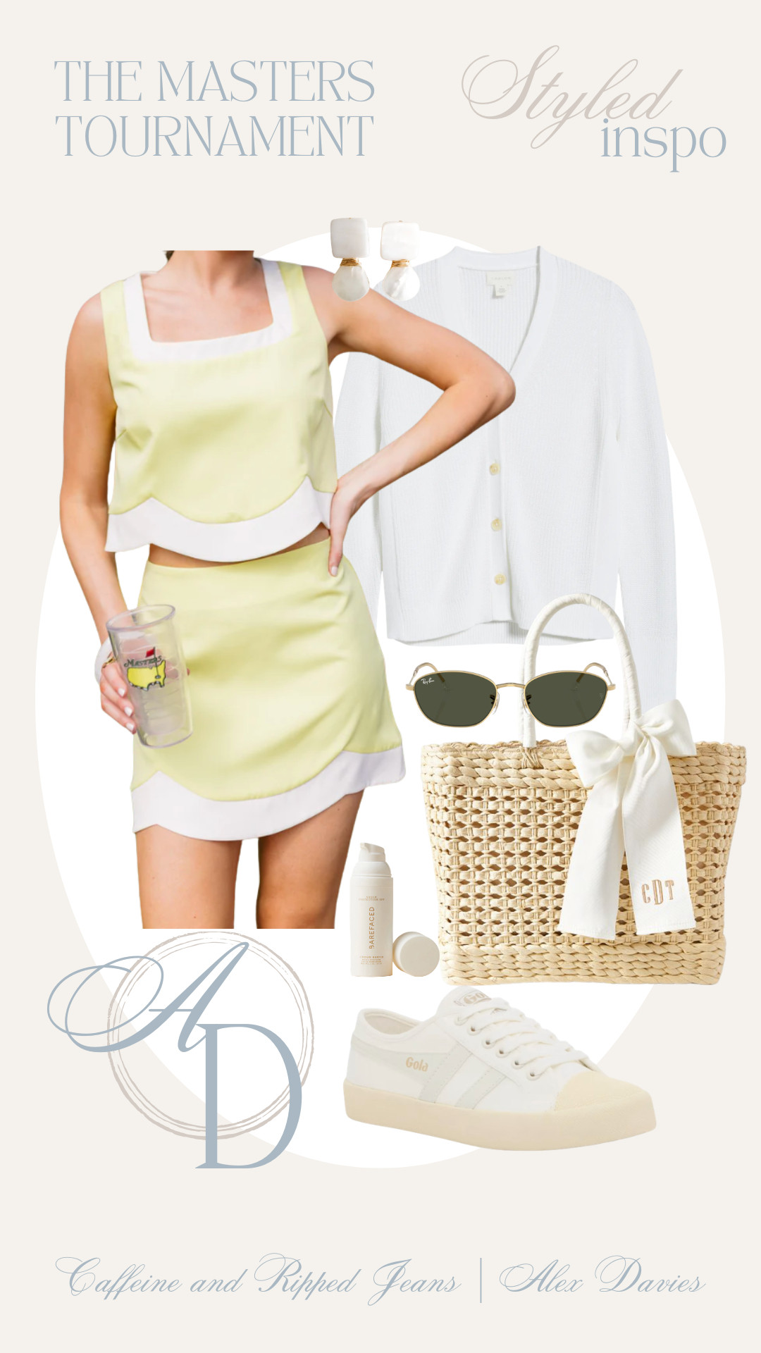 // masters tournament outfit inspo // cute masters spectating outfit // masters week outfit // easter outfit // scalloped set // spring outfit inspo // spring outfit // easter set // matching set // straw bag // spf //  

 #LTKgrwm #LTKootd #LTKSeasonal
