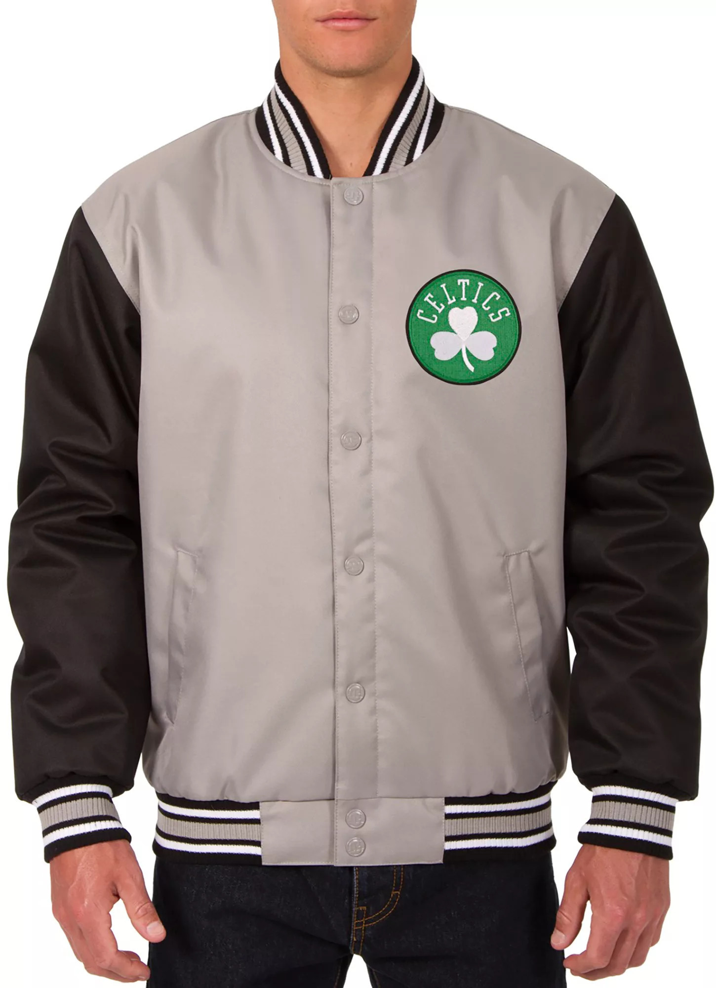 JH Design Men's Boston Celtics Grey Twill Jacket, Small, Gray | DICK'S Sporting Goods