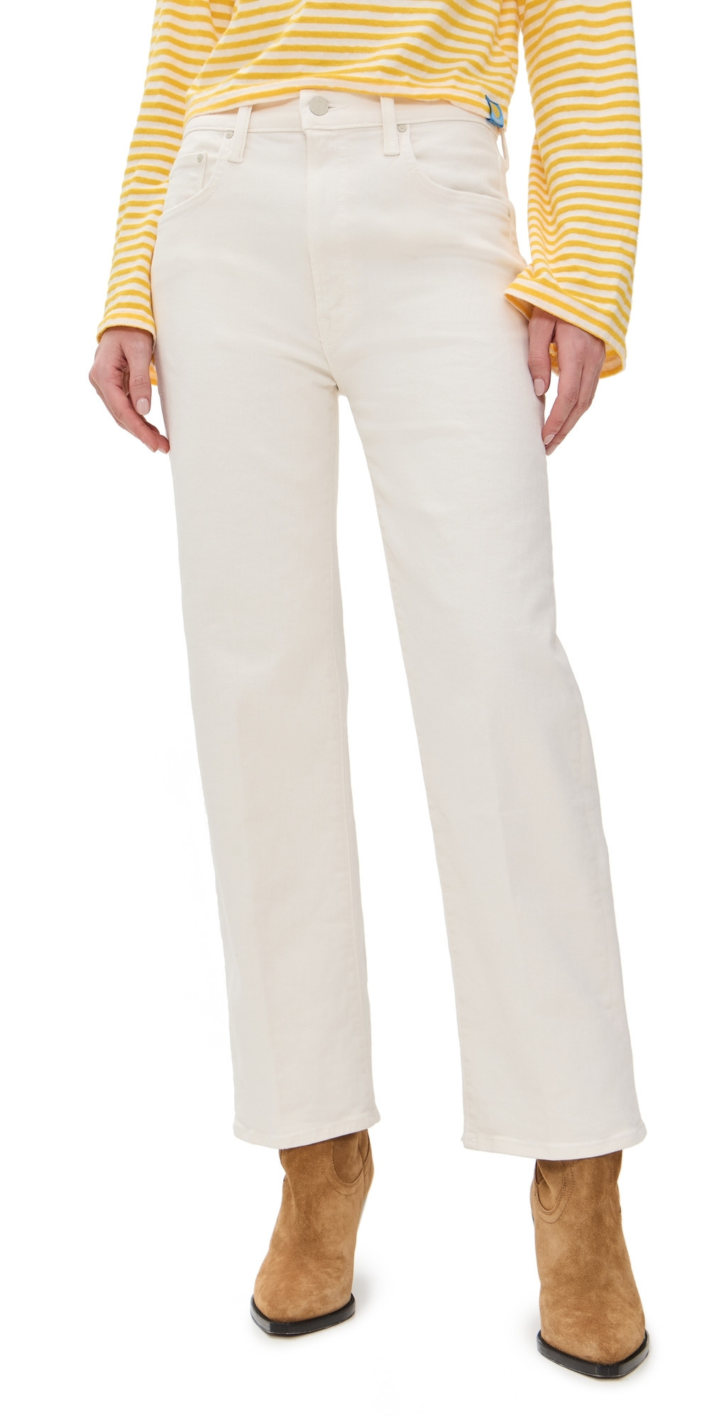 MOTHER The Rambler Zip Ankle Jeans Cream Puffs 29 | Shopbop