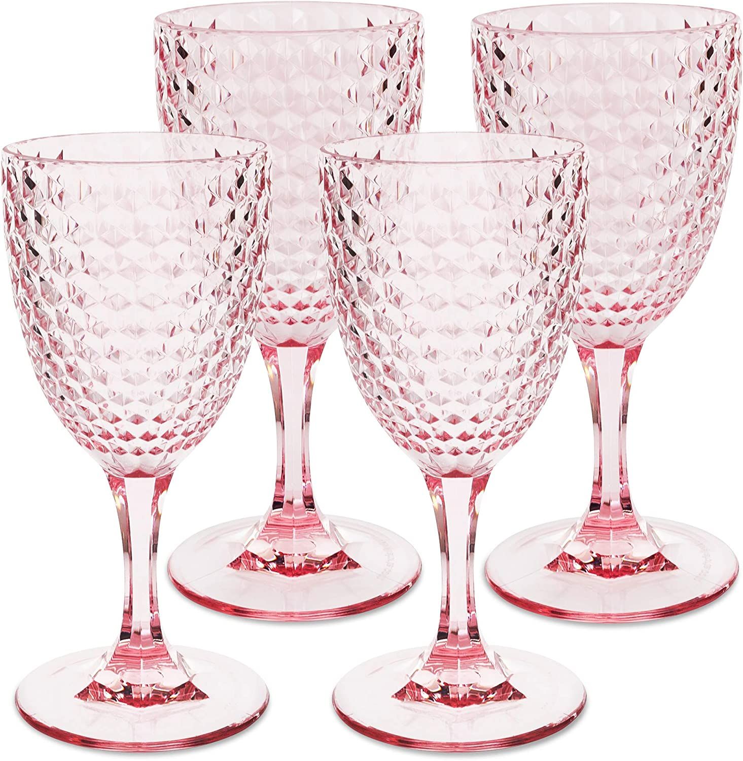 BELLAFORTE - Shatterproof Tritan Wine Glass Pink, 12oz, set of 4, Laguna Beach Drinking Glasses -... | Amazon (US)