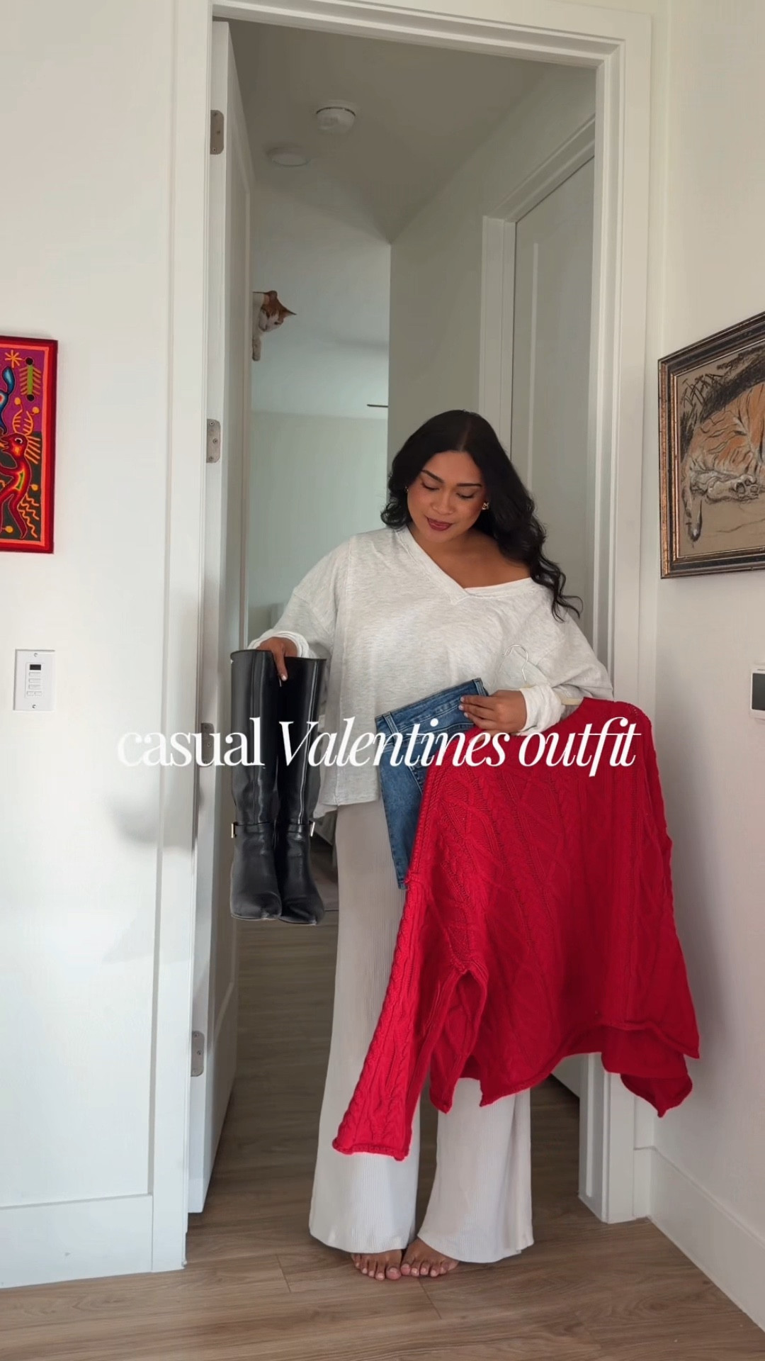 sweater, mini skort & boots combo always works♥️ sweater and skort are from @greybandit (wearing a L in the sweater & XL in the skort, SO comfy) 

#LTKValentine #LTKootd #LTKgrwm