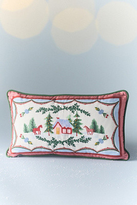 Vintage-Inspired Embroidered Cotton Pillow | Anthropologie (US)