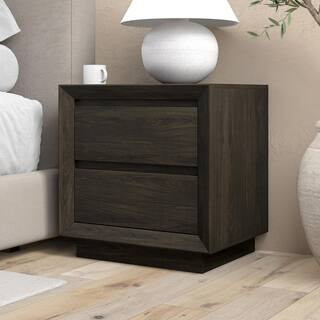Emmett Alder Brown 2 Drawer 23. 625in. W Nightstand | The Home Depot