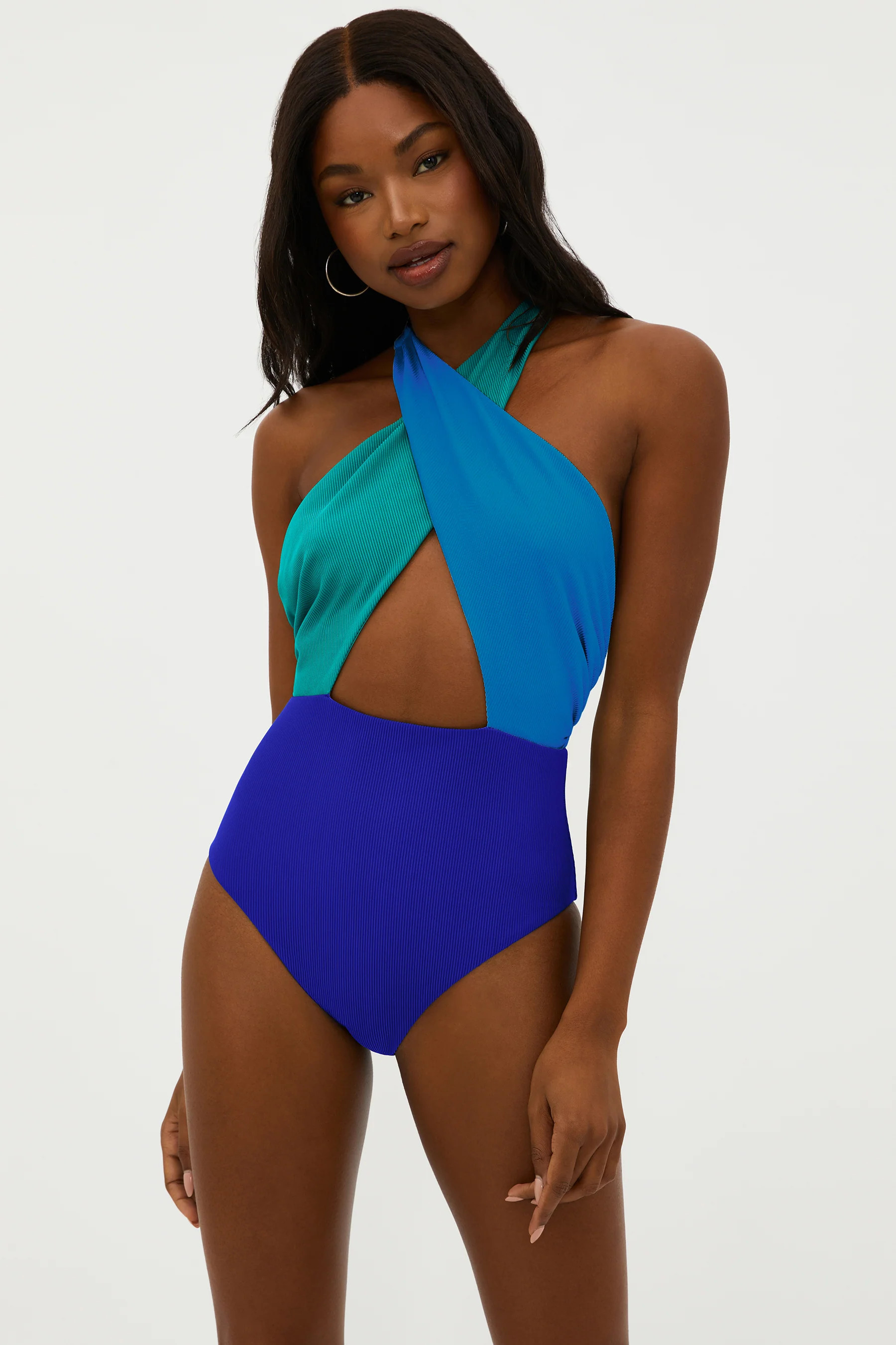 Jessica One Piece Caribbean Sea Colorblock | Beach Riot