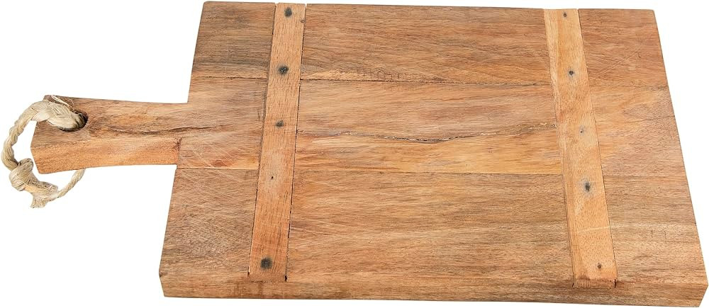 Creative Co-Op Mango Wood Cheese Board with Rope on Handle, Natural | Amazon (US)