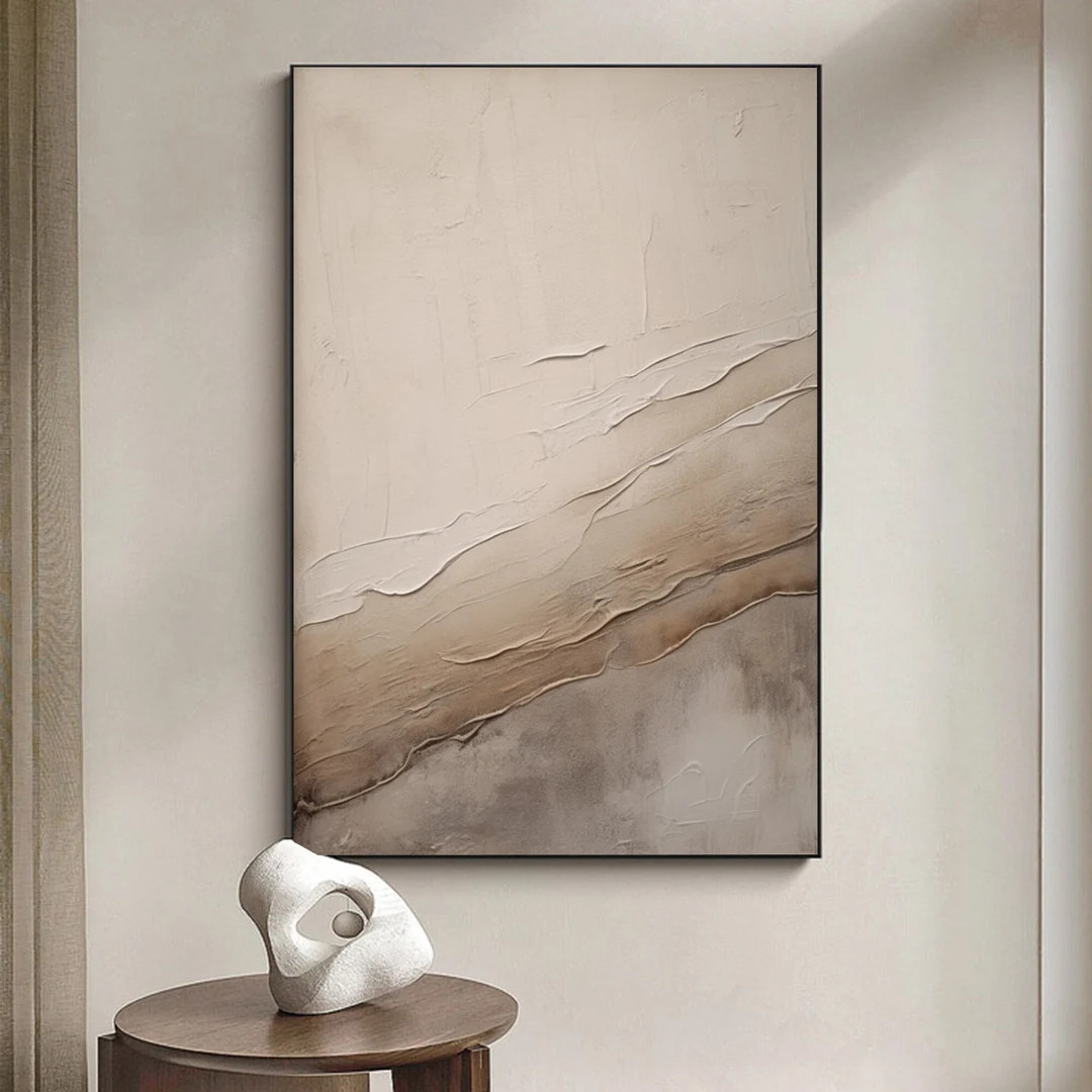 Large Beige Brown Abstract Painting,modern Wall Painting,wabi Sabi Textured Wall Art,minimal Scan... | Etsy (US)