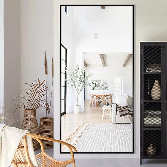 PexFix Full Length Mirror 71''×28‘’ Full Body Mirror with Stand Mirror Full Length with Blac... | Amazon (US)