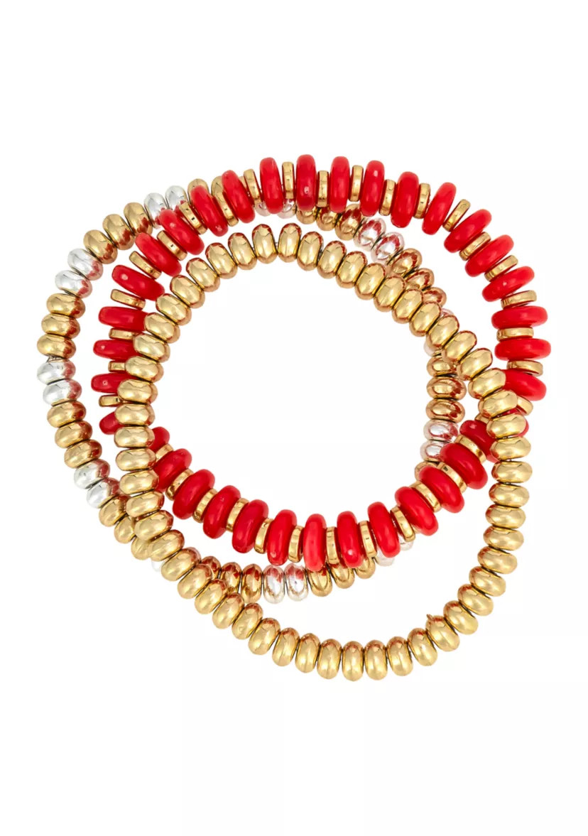 Multi Beaded Stretch Bracelet Trio Set | Belk