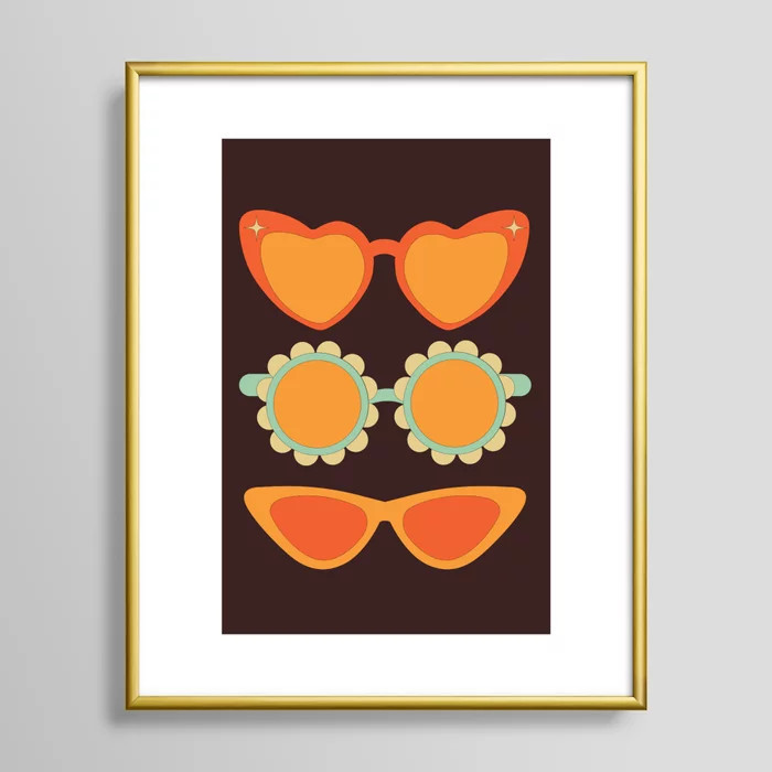Groovy Glasses Framed Art Print | Society6