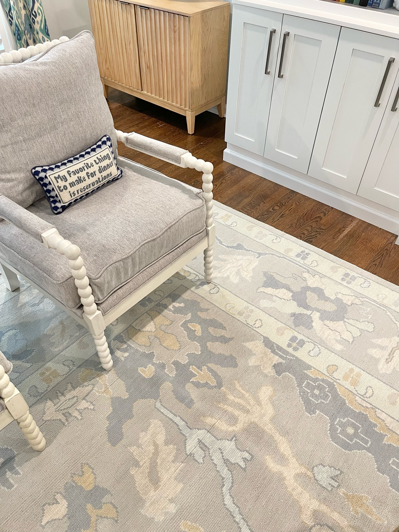 Neutral rug wool rug spindle chair living room rug 

#LTKhome