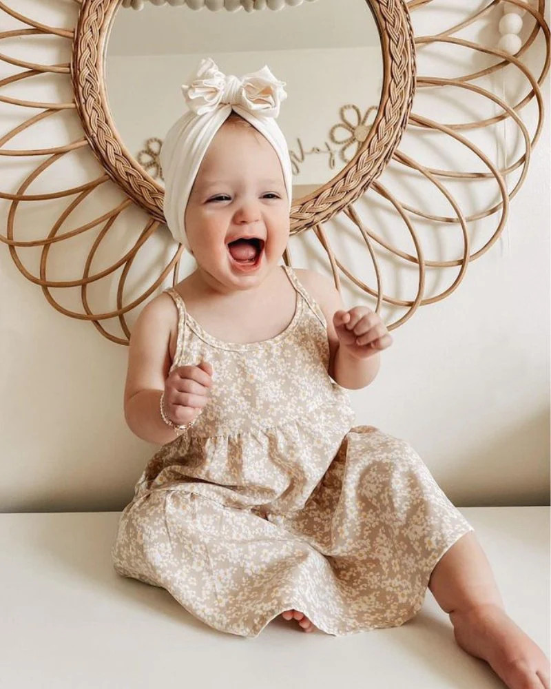 Jessica Layered Sun Dress - Champagne & Daisies | Bailey's Blossoms