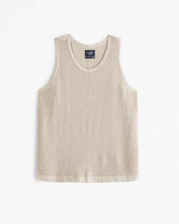 Men's Crochet-Style Knit Tank | Men's Tops | Abercrombie.com | Abercrombie & Fitch (US)