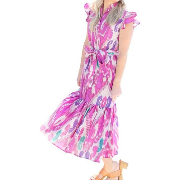NEW DARLINGTON ISLE izzy ikat midi dress in purple/pink | Poshmark