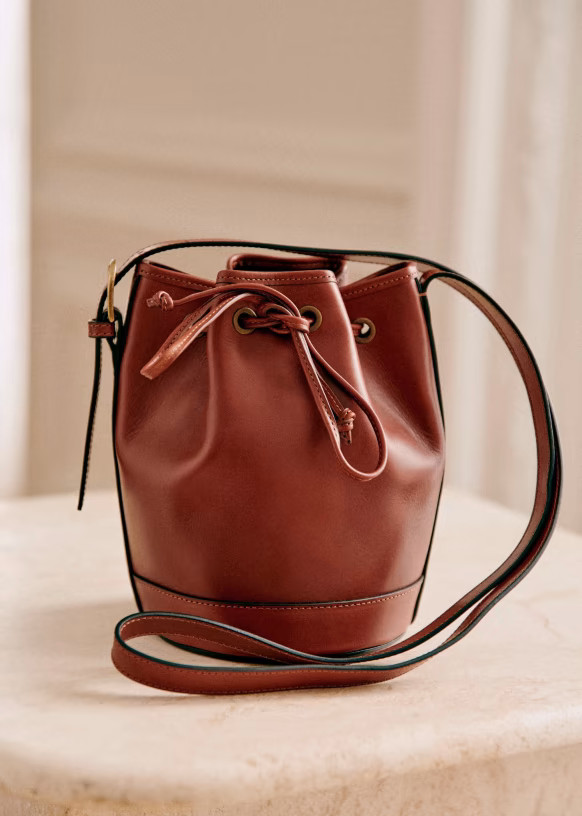 Bourse Mini Farrow - Cuir naturel héritage - Cuir lisse bovin tannage végétal - Sézane | Sezane Paris