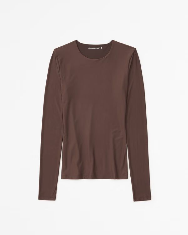 Women's Soft Matte Seamless Tuckable Long-Sleeve Tee | Women's Tops | Abercrombie.com | Abercrombie & Fitch (US)