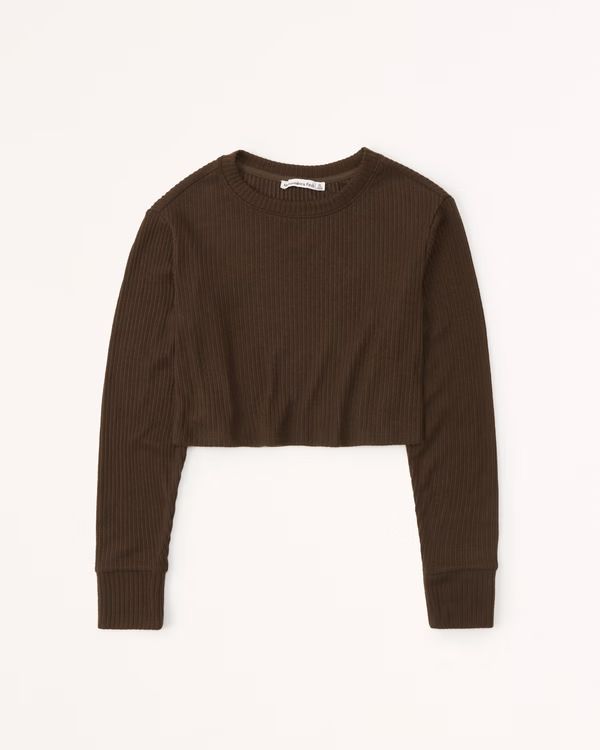 Long-Sleeve Cozy Rib Crew Top | Abercrombie & Fitch (US)