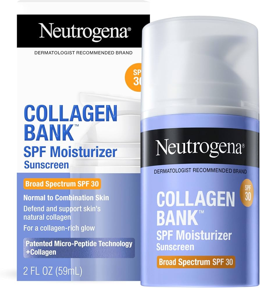 Neutrogena Collagen Bank Face Moisturizer with SPF 30 Sunscreen, Daily Anti-Aging Face & Neck Col... | Amazon (US)