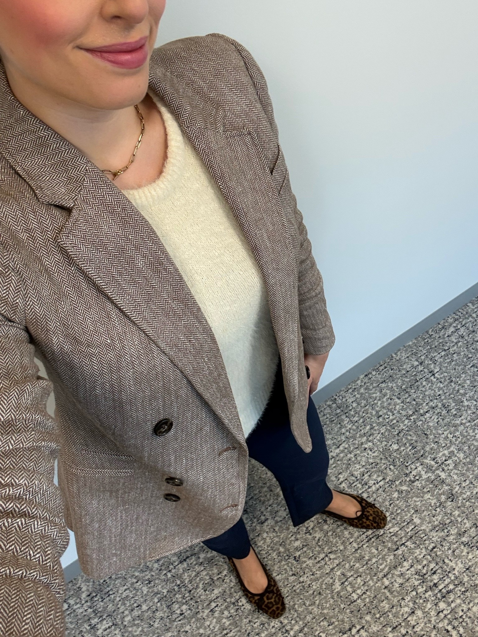 Office style, office outfit, business casual, business professional, lawyer, attorney, fall work outfit, fall workwear, fall office style, double breasted blazer, tweed blazer, short sleeve sweater, leopard shoes, cheetah shoes, work pants, comfortable work pants, high waisted work pants

#LTKTall #LTKWorkwear #LTKSeasonal