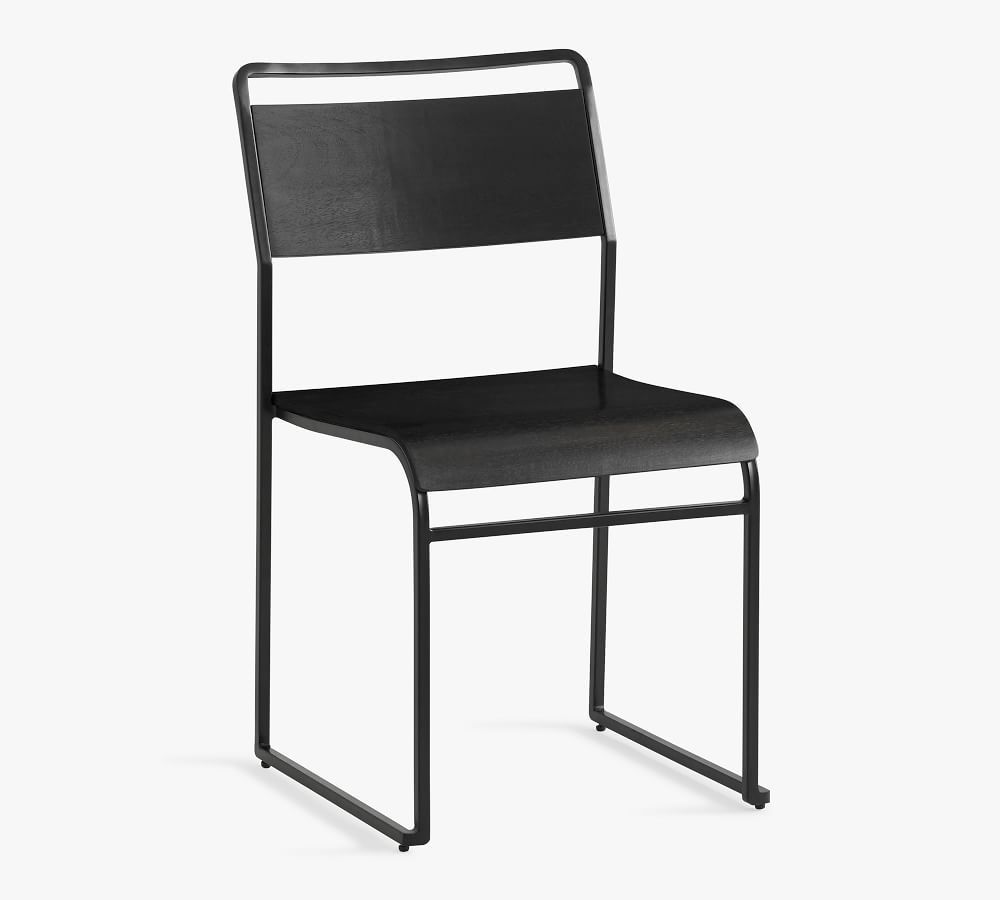 Fallon Stacking Dining Chair, Black, Set of 2 | Pottery Barn (US)