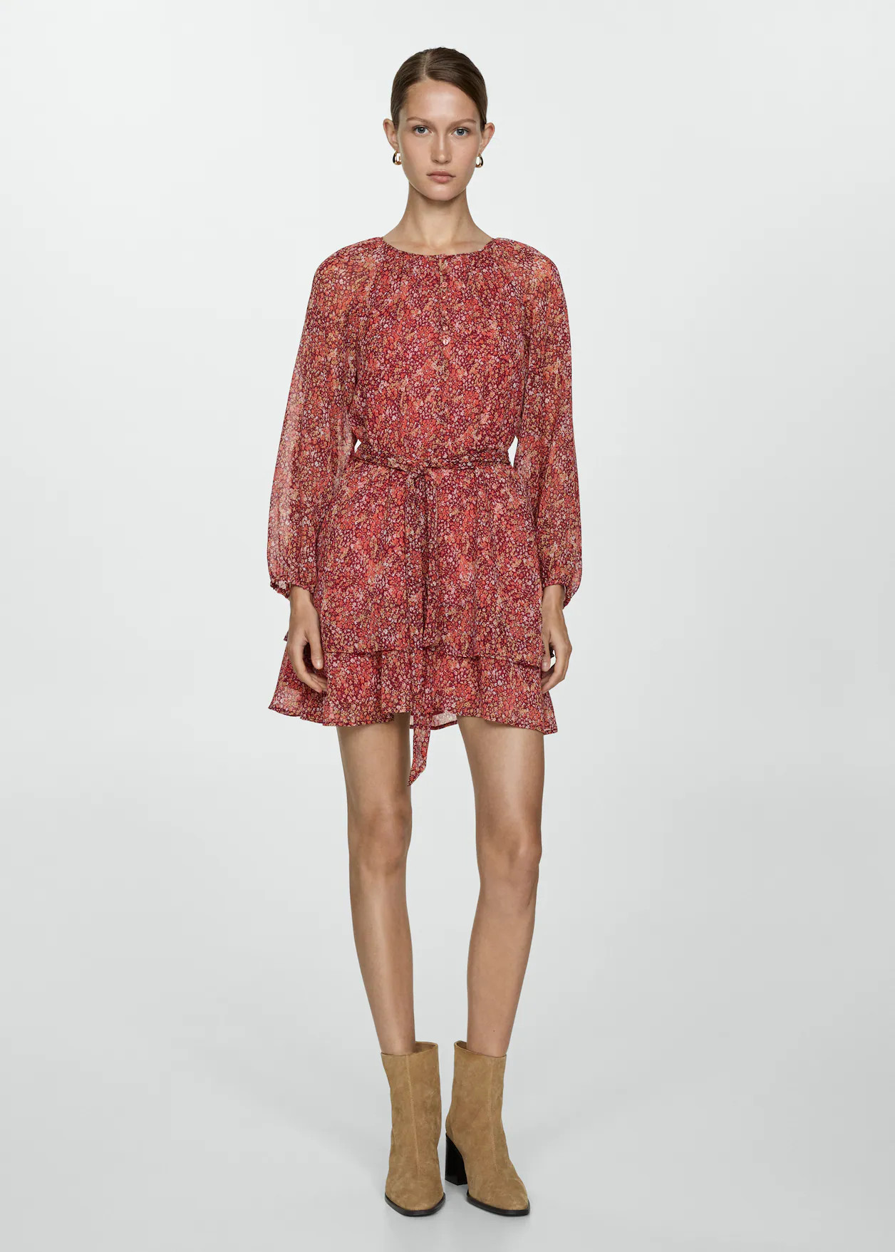 Short floral-print dress | MANGO (US)