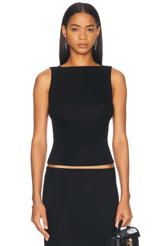 Silk Knit Sleeveless Boatneck Top | FWRD 