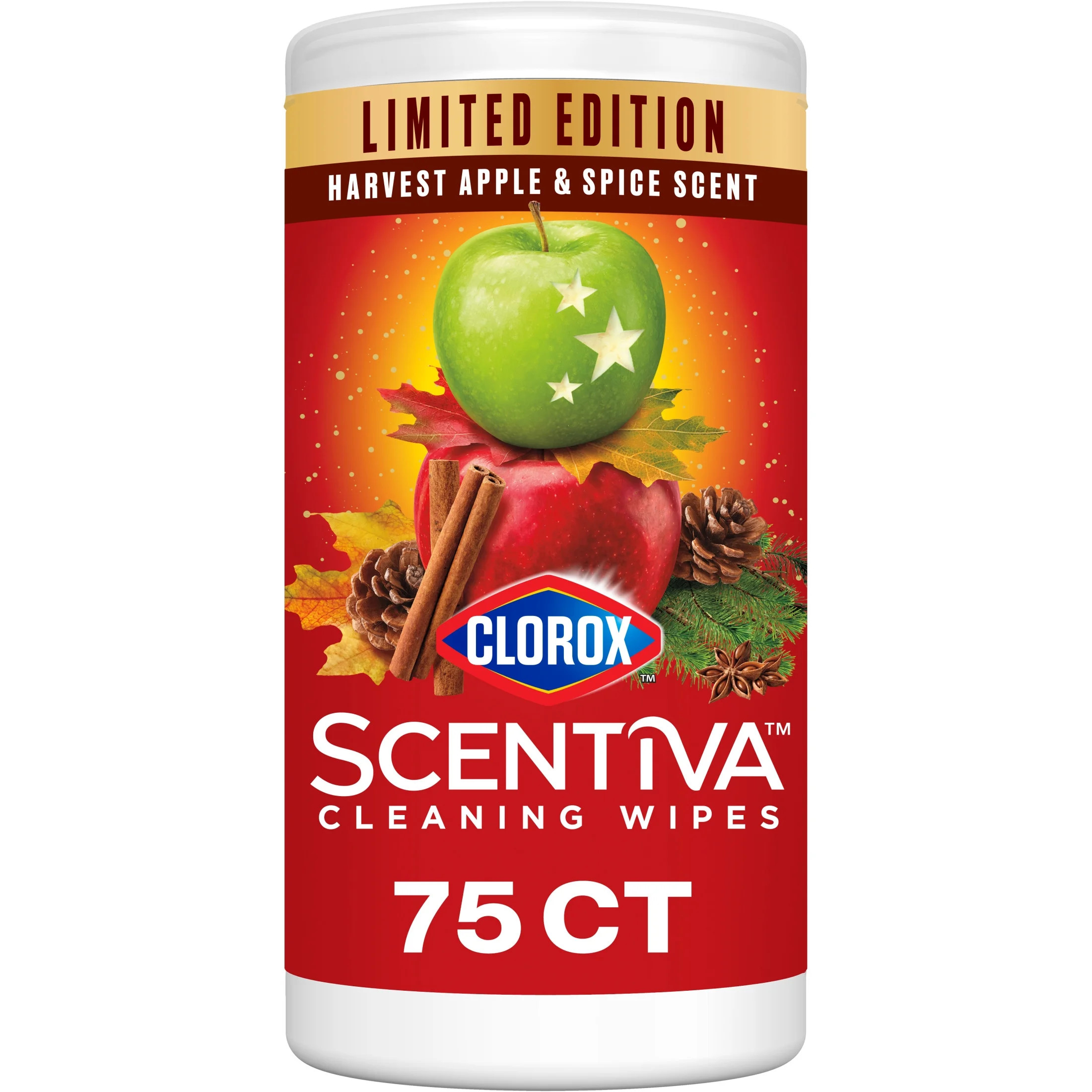 Clorox Scentiva Disinfectant Wipes, Harvest Apple & Spice, 75 Count - Walmart.com | Walmart (US)