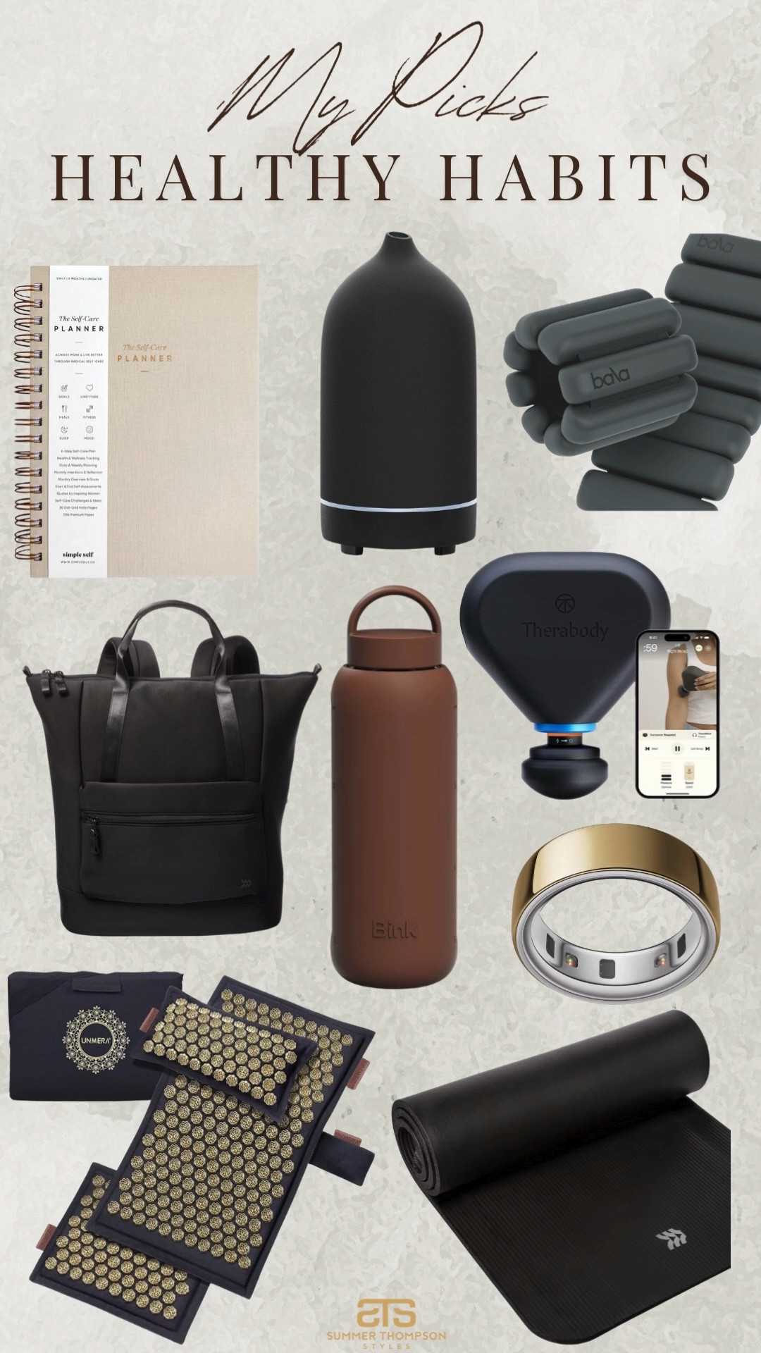 Healthy habits I am incorporating into 2026! 

Health fitness active workout fitness wrist weights fitness log Oura ring massager gym bag yoga mat trending 

#LTKSeasonal #LTKFindsUnder100 #LTKFindsUnder50