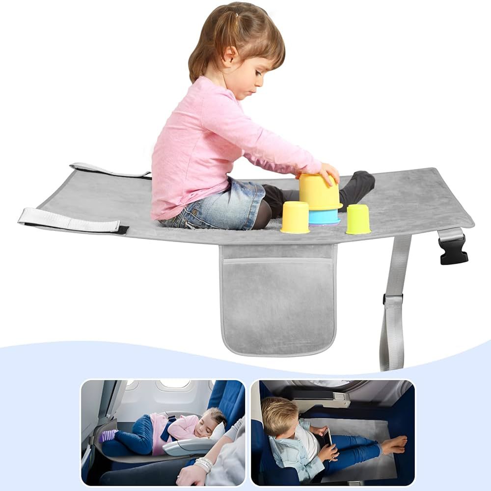 Toddler Airplane Travel Bed, Airplane Footrest Seat Extender for Kids, Kids Airplane Travel Essen... | Amazon (US)