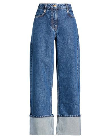 Farm Rio Denim Wide Pants Details Tricot Low Waist Woman Jeans Blue Size 27 Cotton, Tencel | YOOX (US)