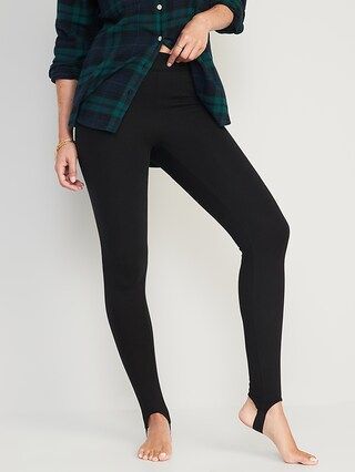 High-Waisted Fleece-Lined Stirrup Leggings for Women | Old Navy (US)