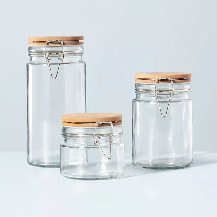 Glass & Wood Clamp Pantry Canister - Hearth & Hand™ with Magnolia | Target