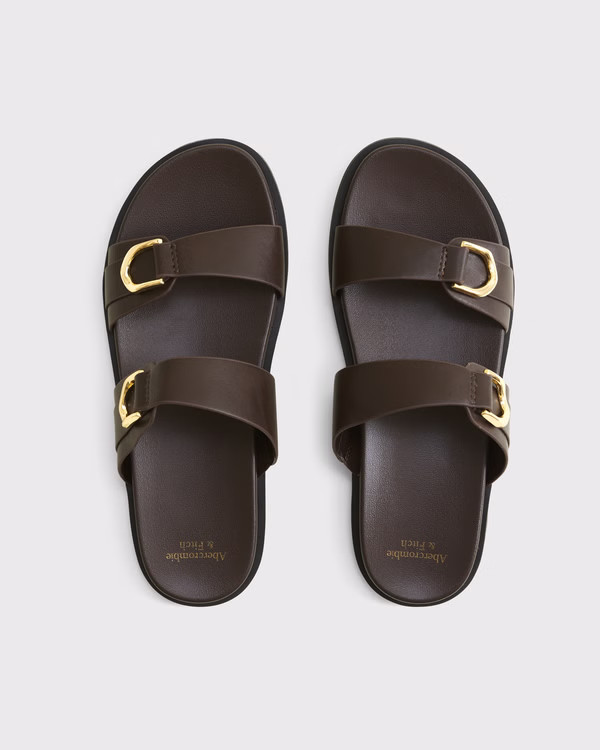 Double-Strap Hardware Sandals | Abercrombie & Fitch (US)