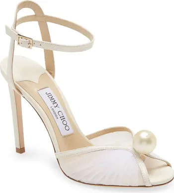 Jimmy Choo Sacora Imitation Pearl Ankle Strap Sandal | Nordstrom | Nordstrom