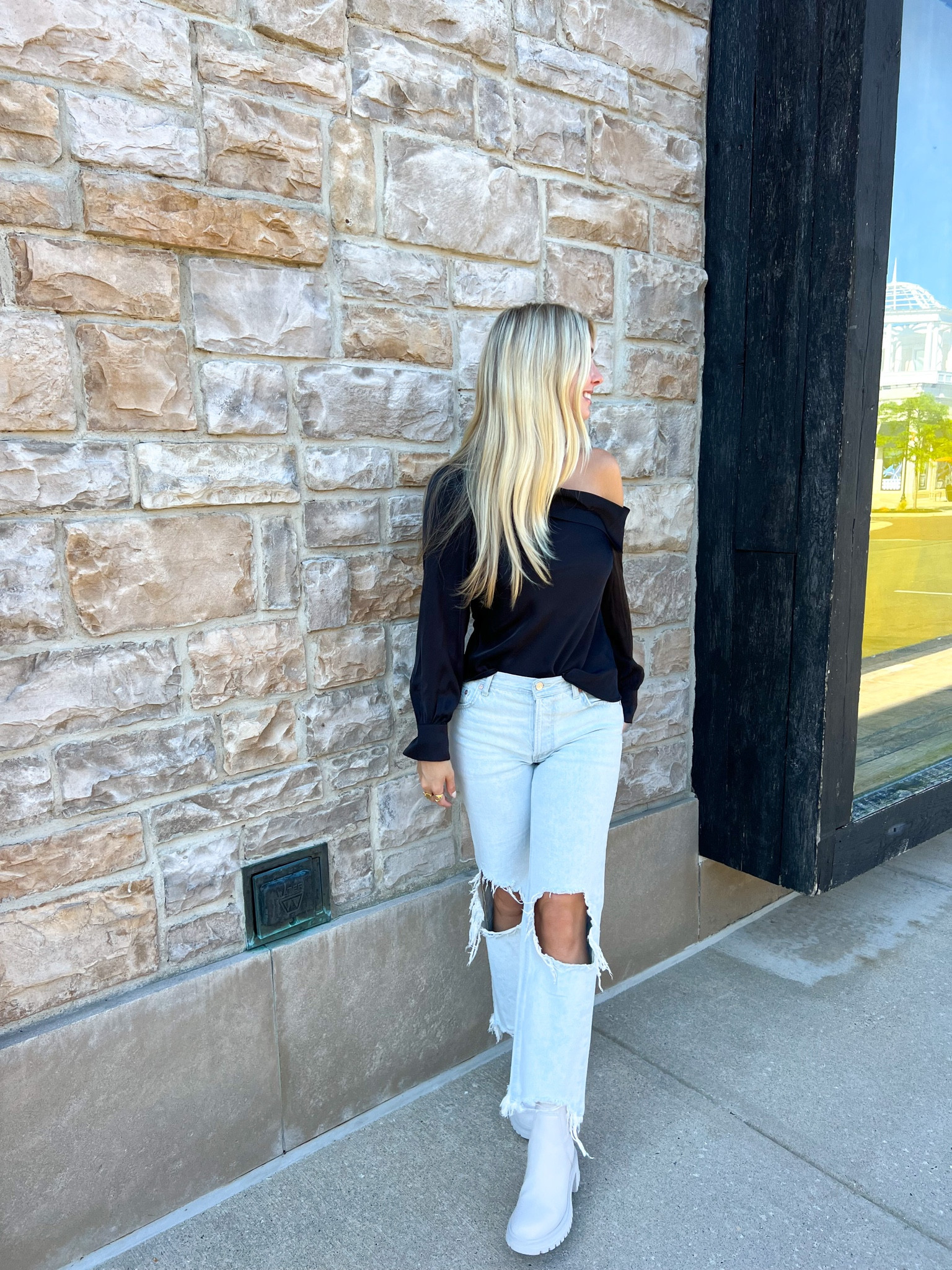Styling @astrthelabel Fall transition pieces! 
#astrpartner #astrbabe
•
loving these one shoulder tops, they are perfect for fall & holidays !! 
•
•
•
#authenticate 

#LTKstyletip #LTKunder100 #LTKU