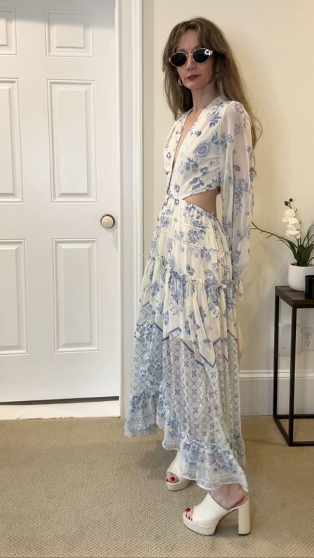 The perfect blue and white maxi dress for vacation and summer that won’t break the bank! Beautiful tiered skirt, tts! If you’re wondering about comfortable heels, Inez has gorgeous heels that you will love. 15% off with code ziba15 

#LTKShoeCrush #LTKFindsUnder100 #LTKSeasonal