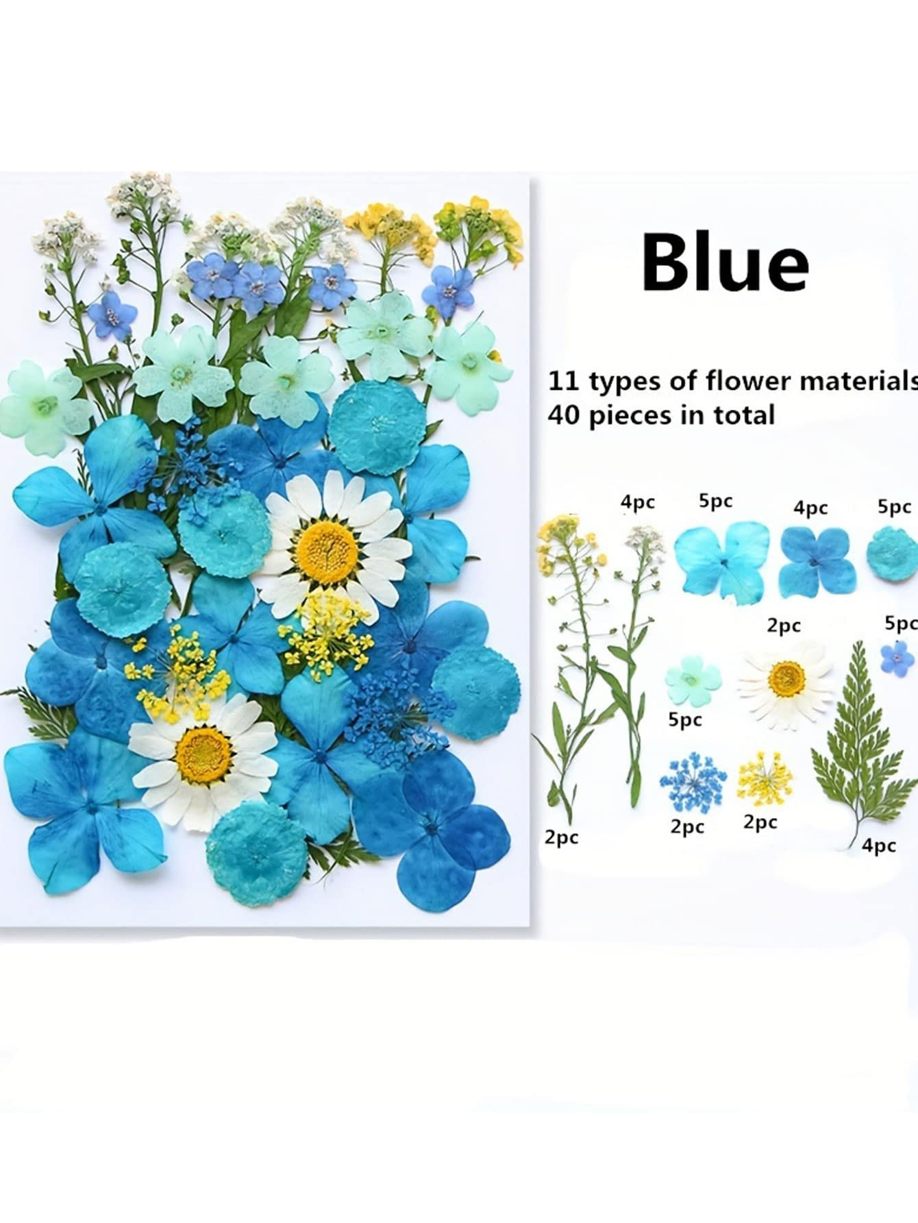 35-42pcs Dried Pressed Flowers For Resin, Real Pressed Flowers Dry Leaves Bulk Natural Herbs Kit ... | SHEIN