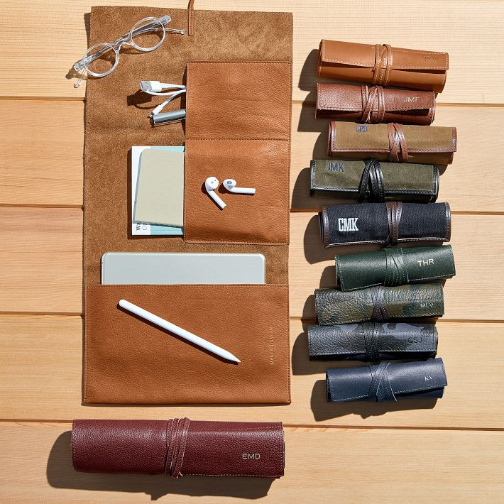 Double Leather Charger Roll Up | Mark and Graham