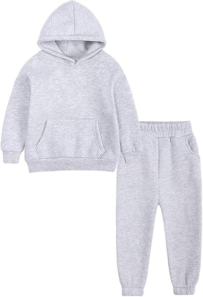 MYGBCPJS Youth 2PCS Jogger Outfits Set Fleece Hooded + Sweatpants Boys Girls Athletic Sweatsuits Pul | Amazon (US)
