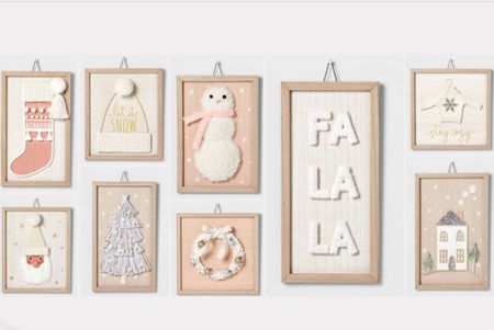 Target Wondershop Wooden frame decor. Would be cute in play room or kids room / nursery for Christmas, but also winter. Love the neutral color scheme with a pop of pink. 

#LTKhome #LTKkids #LTKHoliday