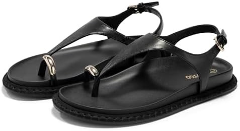 Coutgo Womens Toe Ring Flat Sandals Comfortable Flip Flops T Strap Footbed Sandals Ankle Strap Su... | Amazon (US)