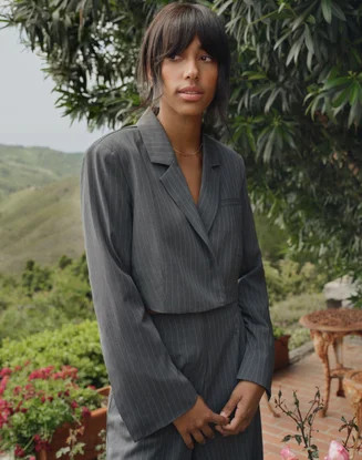 Pinstripe Cropped Blazer | Glassons (AU & NZ)