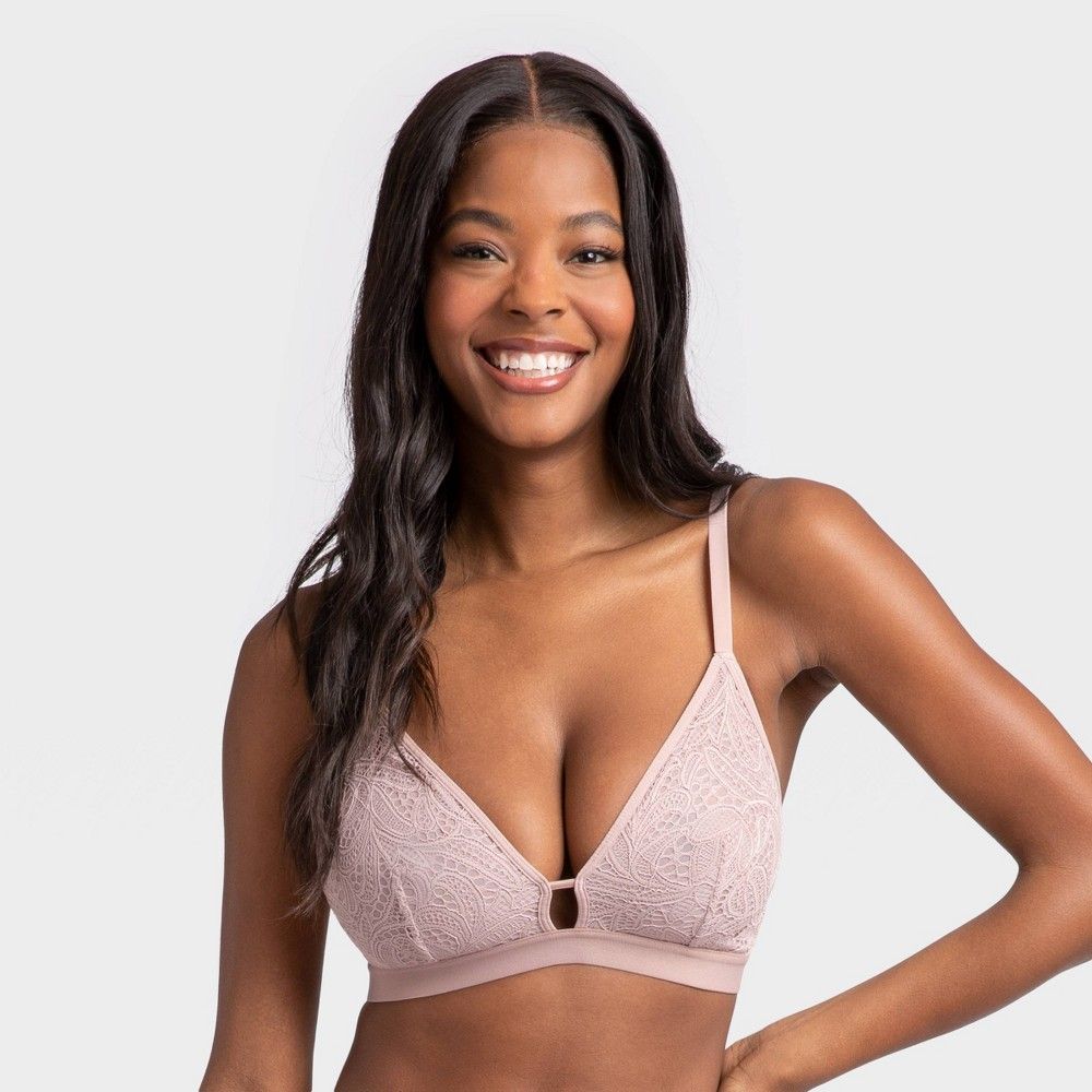 All.You. LIVELY Women's Palm Lace Busty Bralette - Orchid Size 3 | Target