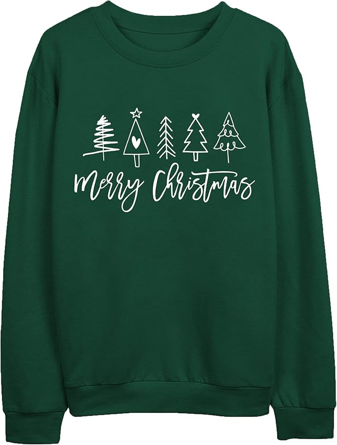 LAZYCHILD Christmas Tree Sweatshirt Women Merry Christmas Long Sleeve Shirt Pullover Top Xmas Hol... | Amazon (US)