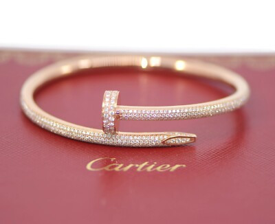 Cartier Juste Un Clou Diamond 18K Rose Gold Bracelet Size 16  | eBay | eBay US