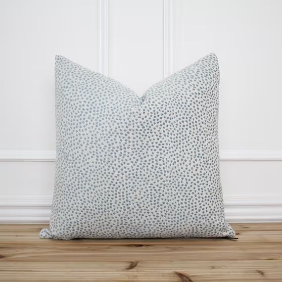 Blue Dot Pillow Cover • Blue Spot Pillow • Sky Blue 20x20 Textured Pillow • Designer Pillow... | Etsy (US)